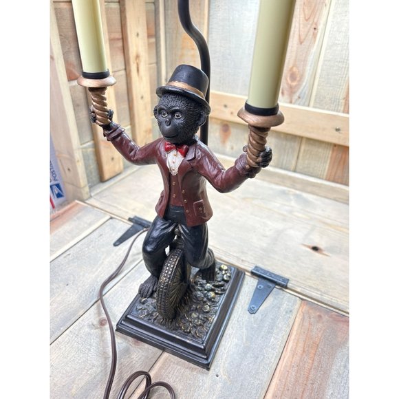 Whimsicle Unusual Smart Circus Monkey On Unicycle Lamp No Shade - Picture 1 of 10